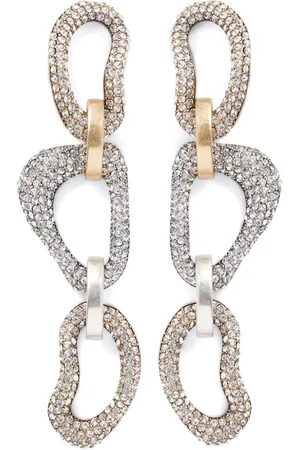 AREA Crystal link drop earrings