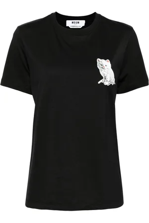 Msgm Cat-print crew-neck T-shirt
