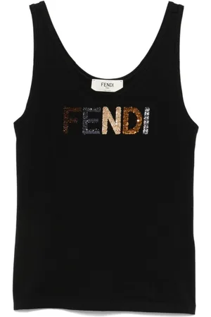 Fendi Sequin-logo tank top