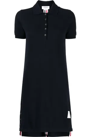 Thom Browne Stripe-detailing piqué polo dress