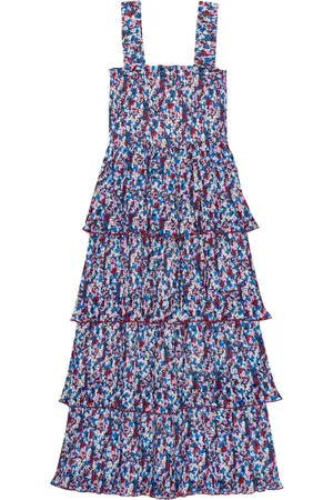 Ganni Floral-print layered midi dress