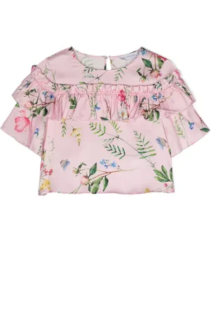 MONNALISA Floral-print ruffled T-shirt