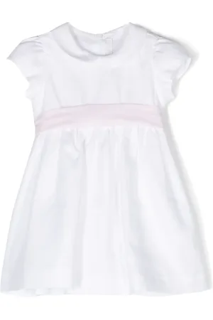 Il gufo Belted linen flared dress