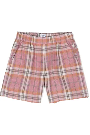 Il gufo Plaid-check linen shorts