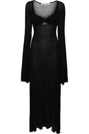 MANURI M??lange long-sleeve maxi dress