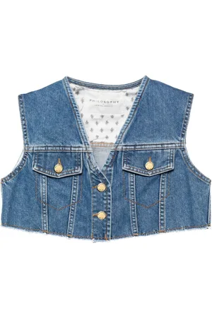 Serafini Cropped denim gilet