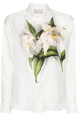 PIERRE-LOUIS MASCIA Aloe floral-print silk shirt