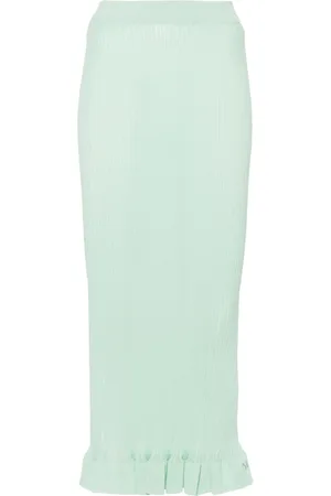 SUNNEI Semi-sheer ribbed long skirt