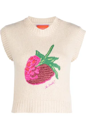 La DoubleJ Lampone embroidered knitted vest
