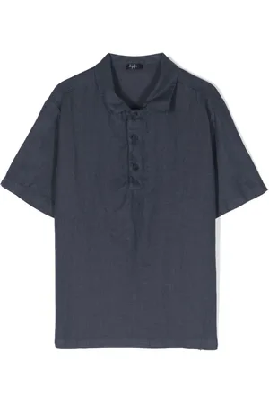 Il gufo Short-sleeve linen polo shirt