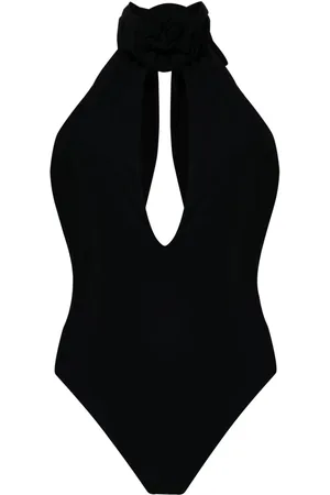 MAGDA BUTRYM Floral-appliqu?? halterneck swimsuit