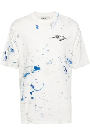 DOMREBEL Rag paint-detail logo-embroidered T-shirt