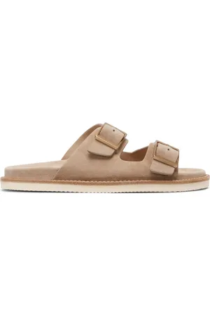 Brunello Cucinelli Double-buckle suede sandals