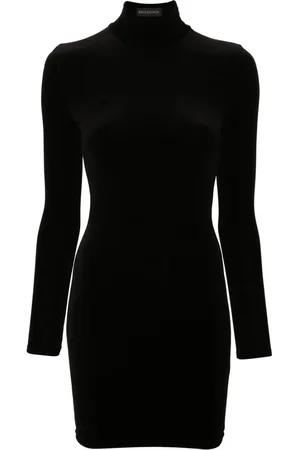 Balenciaga Logo-appliqué velvet minidress