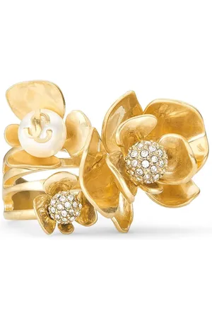 Jimmy Choo Petal crystal-embellished ring