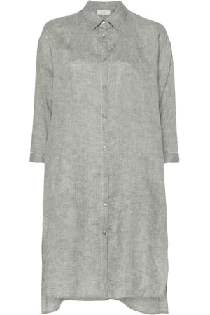 PESERICO SIGN Bead-detail linen shirt