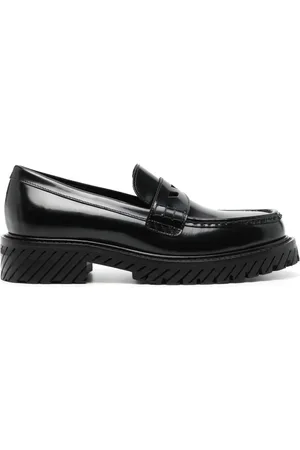 OFF-WHITE Diag-stripe leather loafers