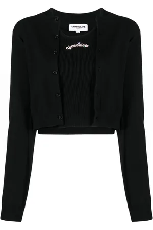 Chocoolate Logo-patch knitted cardigan (set of two)