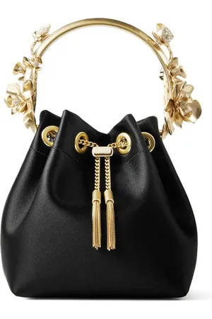 Jimmy Choo Bon Bon flower-appliqué satin bag