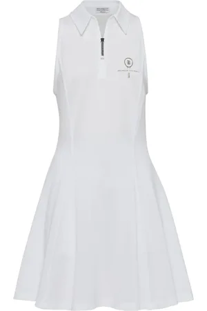 Brunello Cucinelli Logo-embroidered cotton dress