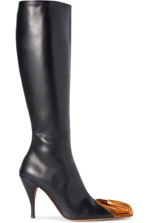 OFF-WHITE Lunar contrast-toecap leather boots