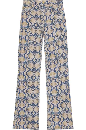 Ganni Graphic-print straight-leg jeans