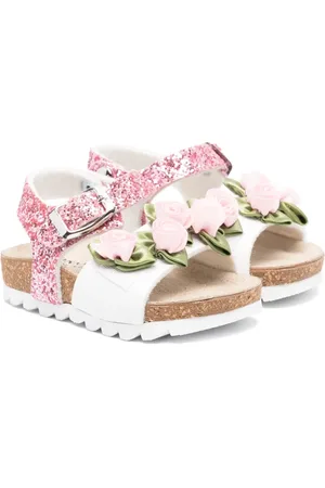 MONNALISA Floral-appliqué sandals