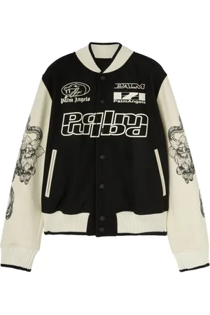 Palm Angels Snake-print varsity jacket