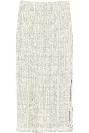 Twin-Set Lurex-detail jacquard midi skirt