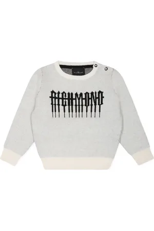 John Richmond Logo-intarsia sweater