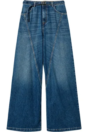 Twin-Set Wide-leg belted jeans