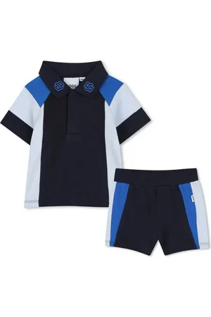 HUGO BOSS Colour-block polo and shorts set