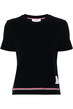Thom Browne Piqué logo-patch jumper