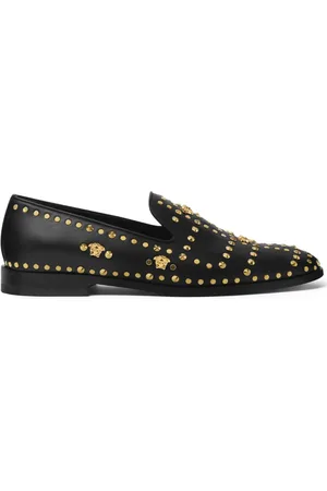 VERSACE Studded leather loafers