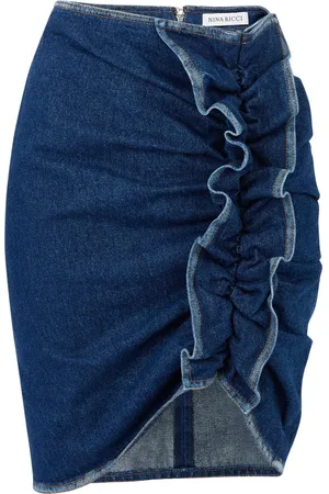 Nina Ricci Draped denim skirt