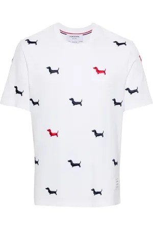 Thom Browne Dog-embroidery T-shirt