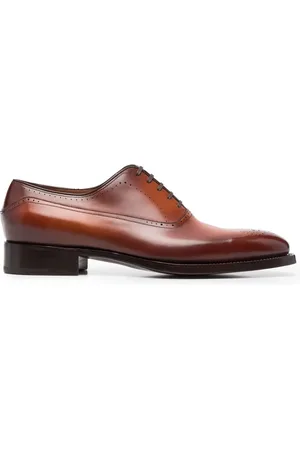 santoni Perforated-detail leather brogues
