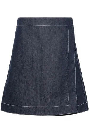 SUNNEI Contrast-stitching denim mini skirt