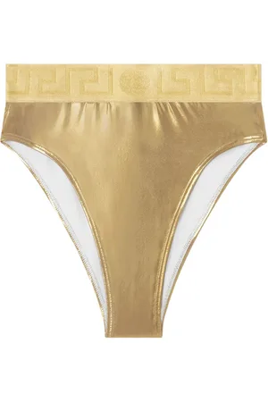 VERSACE Greca Border metallic bikini bottoms