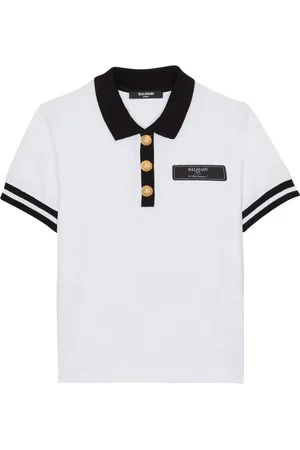 Balmain Two-tone cotton polo shirt