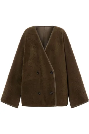 Serafini Double-breasted shearling coat