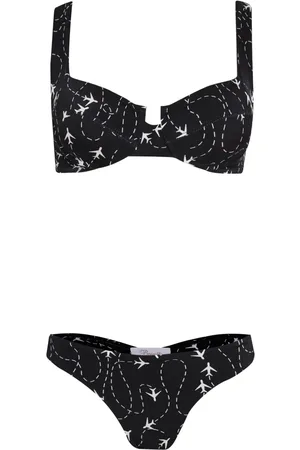 Brigitte Plane-print bikini set