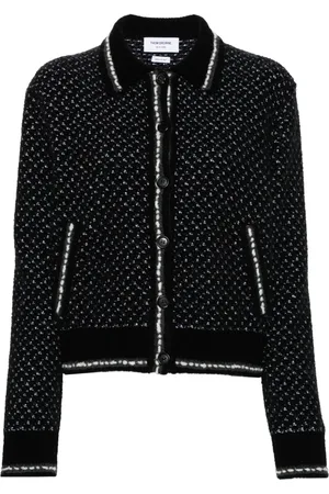 Thom Browne Spread-collar tweed bomber jacket