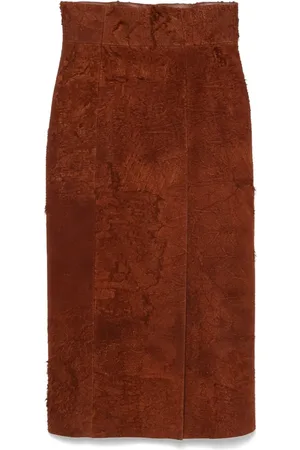 Alexander McQueen Suede midi skirt
