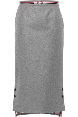 Thom Browne RWB-stripe wool midi skirt