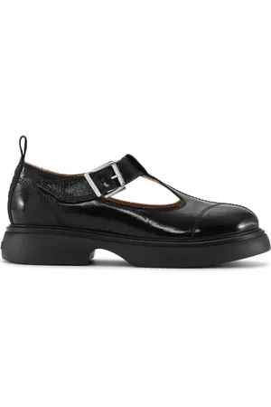 Ganni Cut-out buckle-fastening loafers