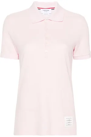 Thom Browne Logo-patch piqué polo top