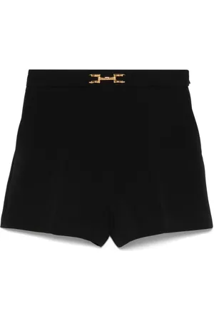 Elisabetta Franchi Logo-plaque crepe shorts