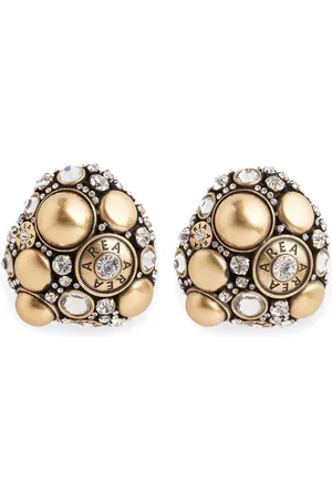 AREA Crystal button cluster earrings