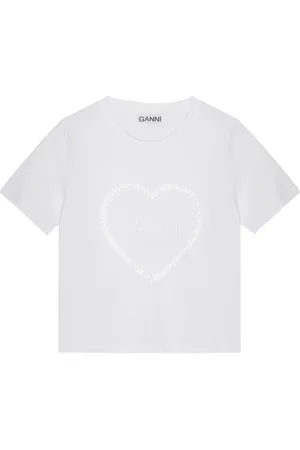 Ganni Heart-appliqué T-shirt